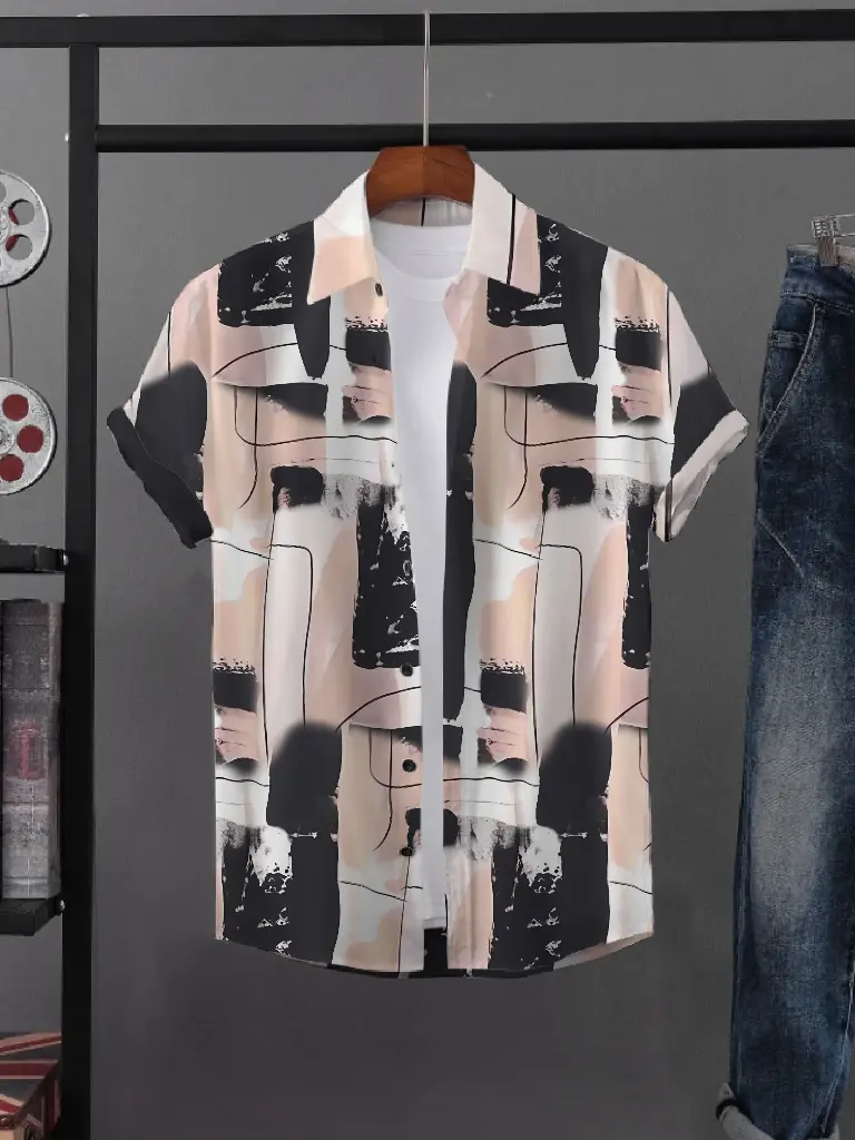 BLAXK CREAM BOXY SHIRT