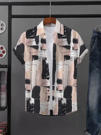 BLAXK CREAM BOXY SHIRT